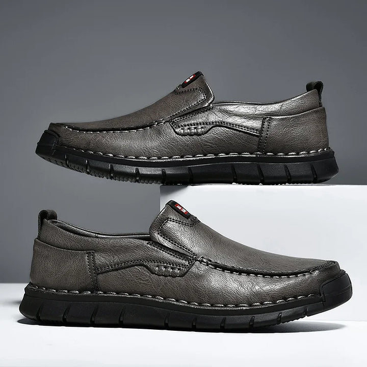 Eleganckie Skórzane Buty Wsuwane