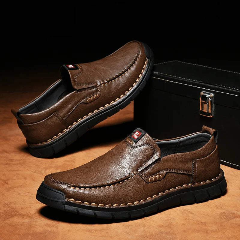Eleganckie Skórzane Buty Wsuwane