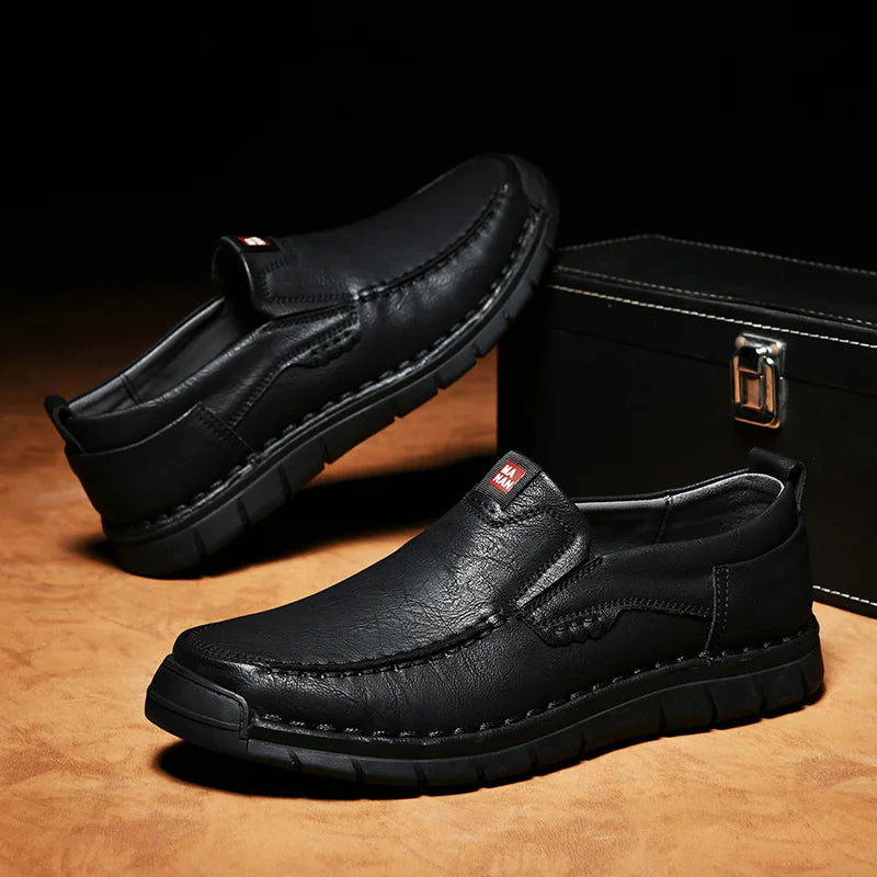 Eleganckie Skórzane Buty Wsuwane