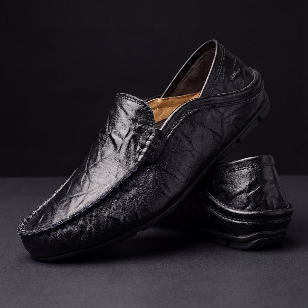 Casualowe skórzane loafersy