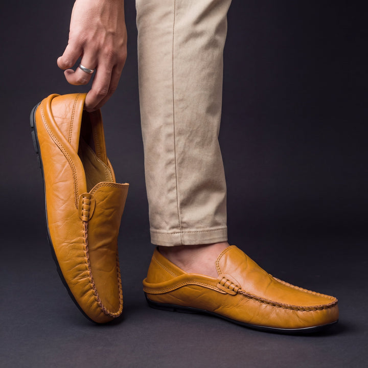 Casualowe skórzane loafersy