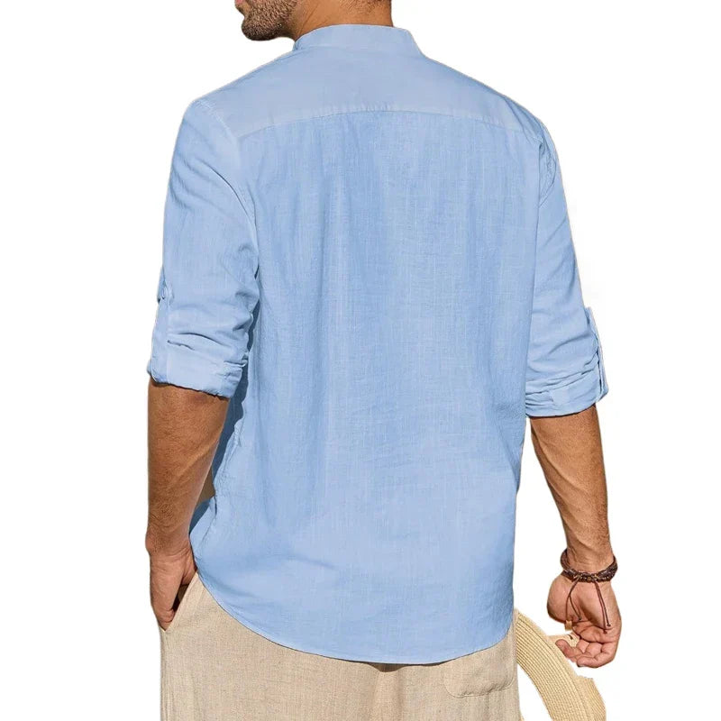 Elegancka bawełniana koszulka henley