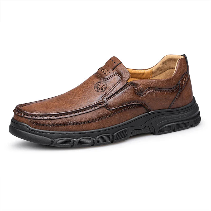 Szymon | Skórzane loafersy casual z grubą podeszwą