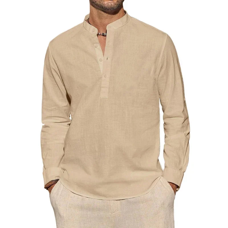 Elegancka bawełniana koszulka henley