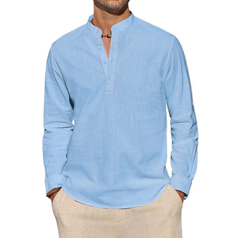 Elegancka bawełniana koszulka henley