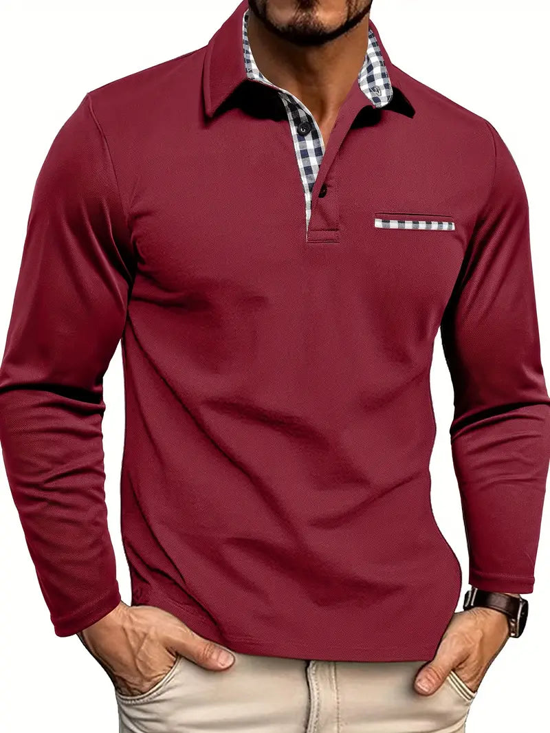 Marek – Elegancka koszulka polo z długim rękawem