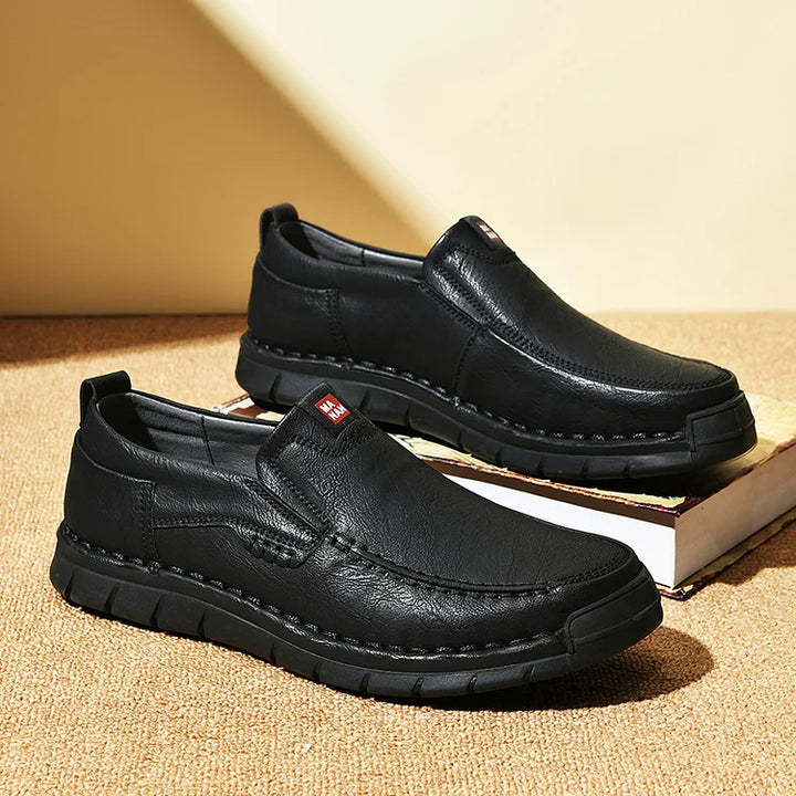 Eleganckie Skórzane Buty Wsuwane
